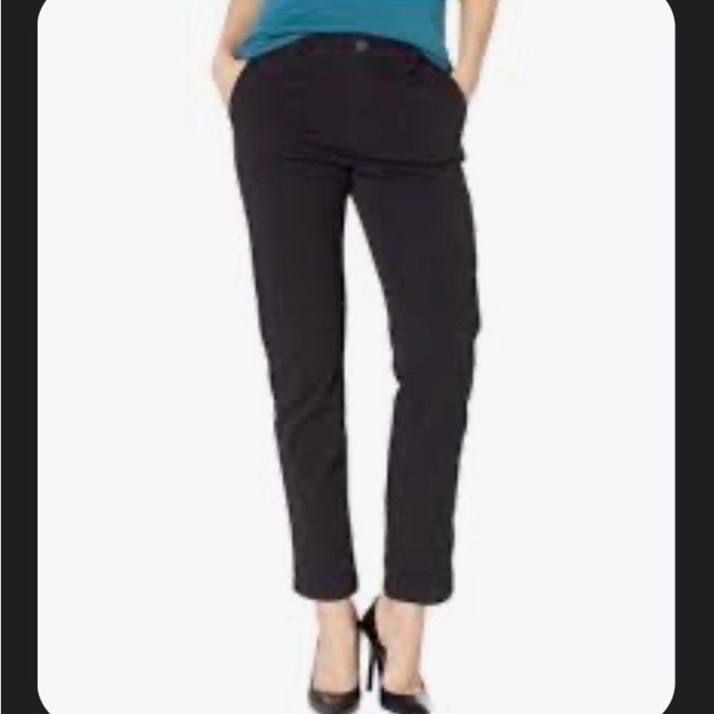 Current/Elliott Black Ankle Straight-Leg Pants “The Confident” High Waist sz 25